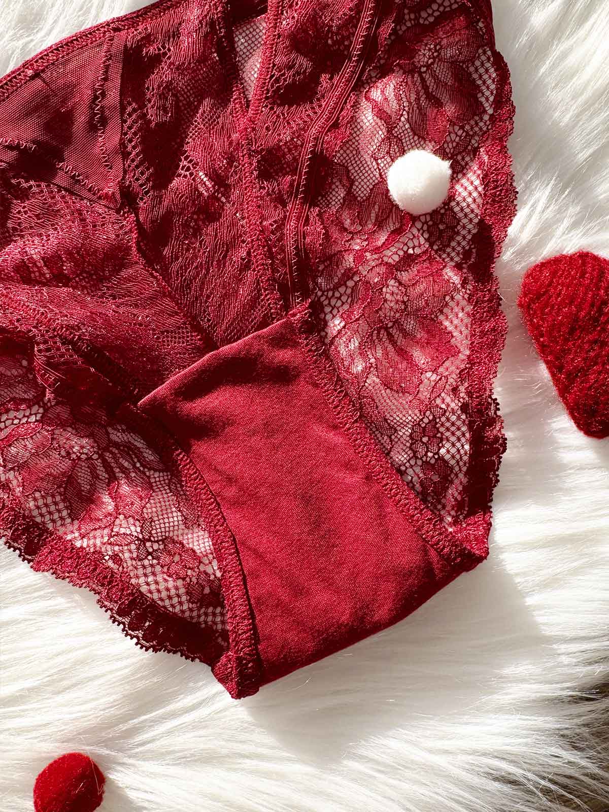 MAYU SOLID, Lace Bikini Panty - 8S6-RioRed