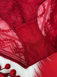 HIYUKA SOLID, Lace Hipster Panty - 8S6-RioRed