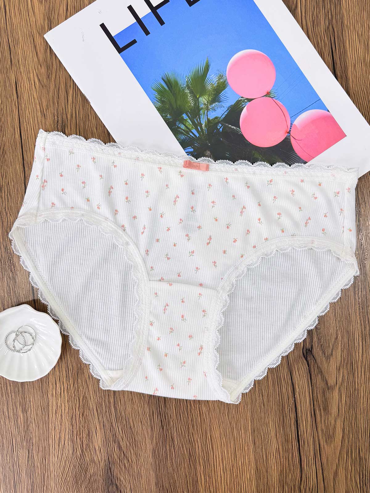 GUPPY AOP, Marshmallow Modal Hiphugger Panty - 8S6-OffWhite