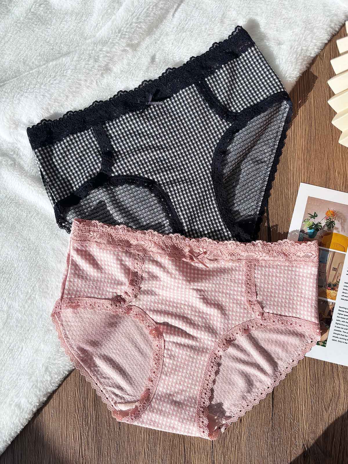 MAJORELLE RIB GINGHAM, Hiphugger Panty - 8S6-OdysseyGray