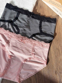 MAJORELLE RIB GINGHAM, Hiphugger Panty - 8S6-OdysseyGray