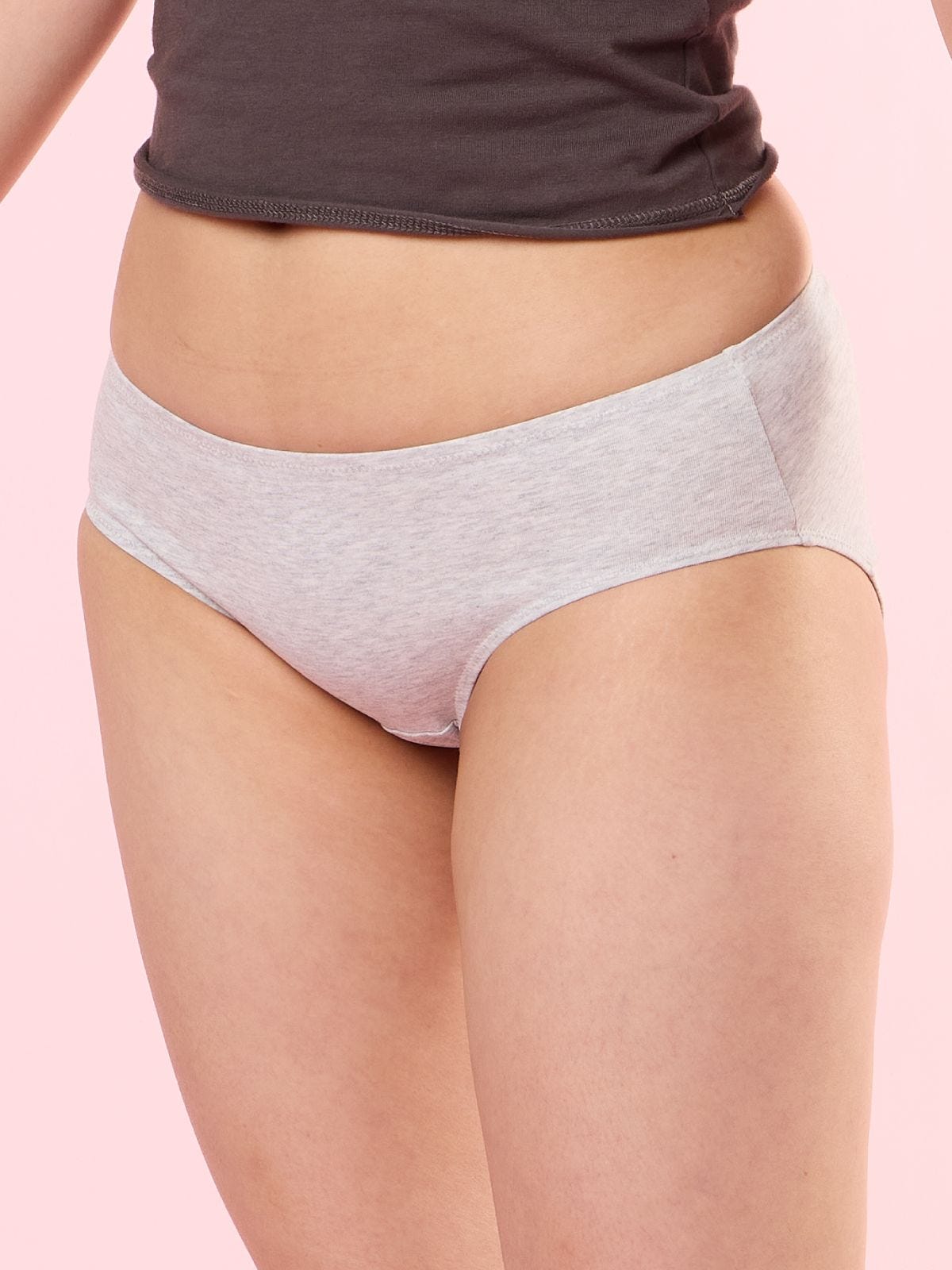 LYDIA PMP, Cotton Hipster Panty - 8S6-IceGreyMel