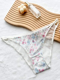 TARYN P AOP, Mesh Bikini Panty - 8S6-OffWhite
