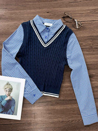 TATUM, 2-in-1 Shirt with Vest Top - 8S6-Peacoat