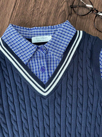 TATUM, 2-in-1 Shirt with Vest Top - 8S6-Peacoat