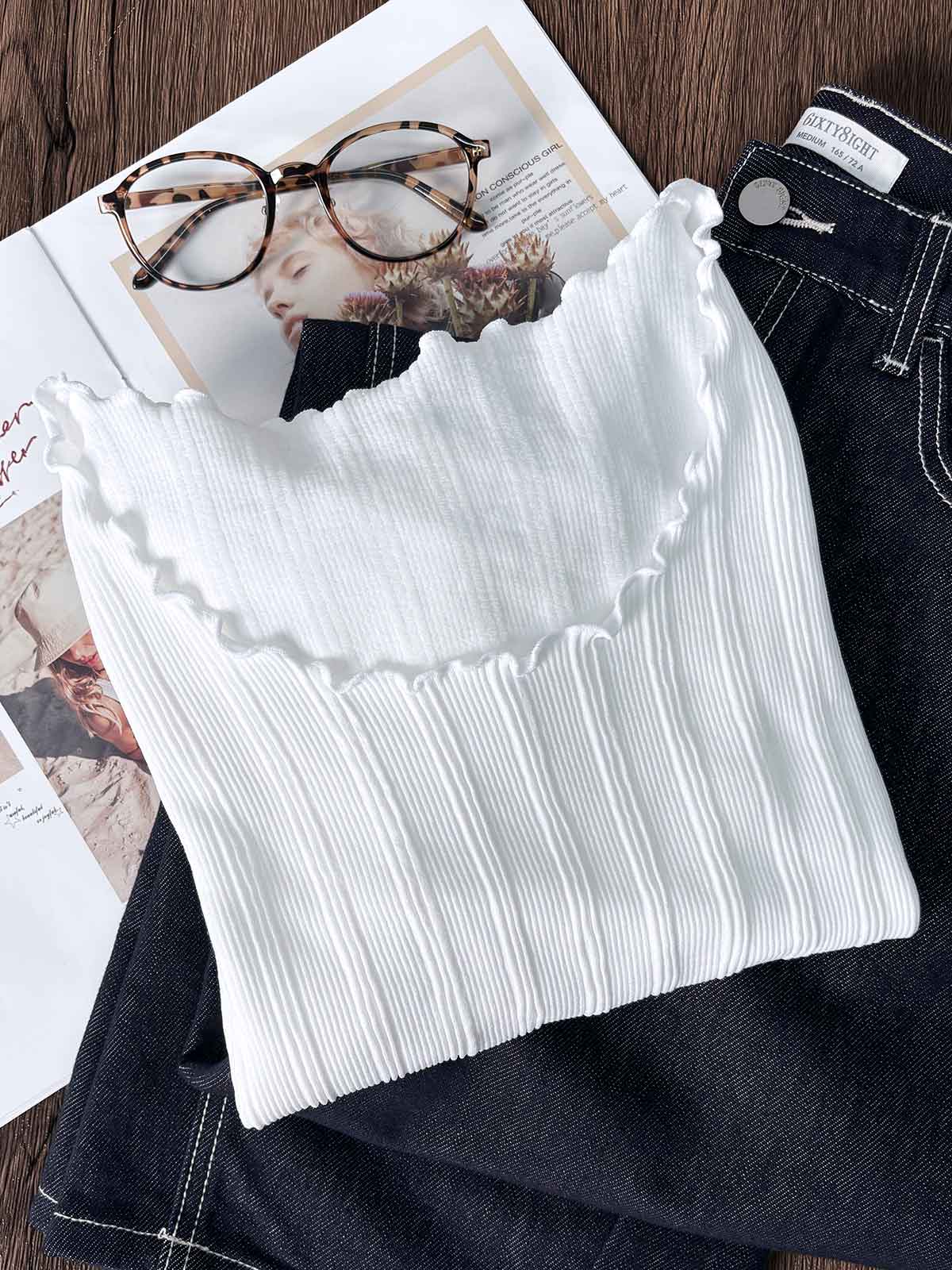 BLAKE, Reversible Neck Rib Knit Top - 8S6-OffWhite