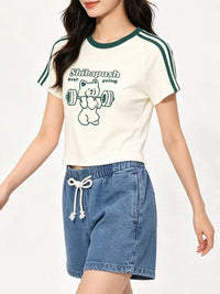CARMEN, Raglen Tee - 8f6-offwhite