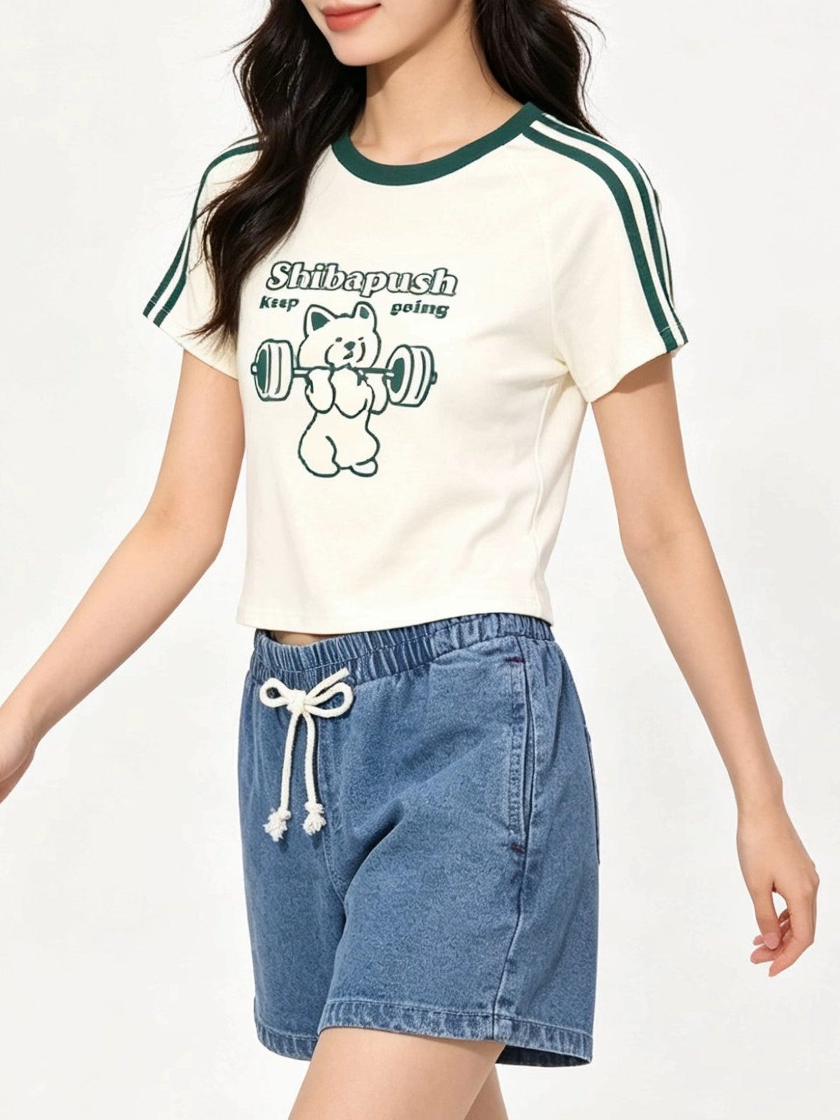 CARMEN, Raglen Tee - 8f6-offwhite