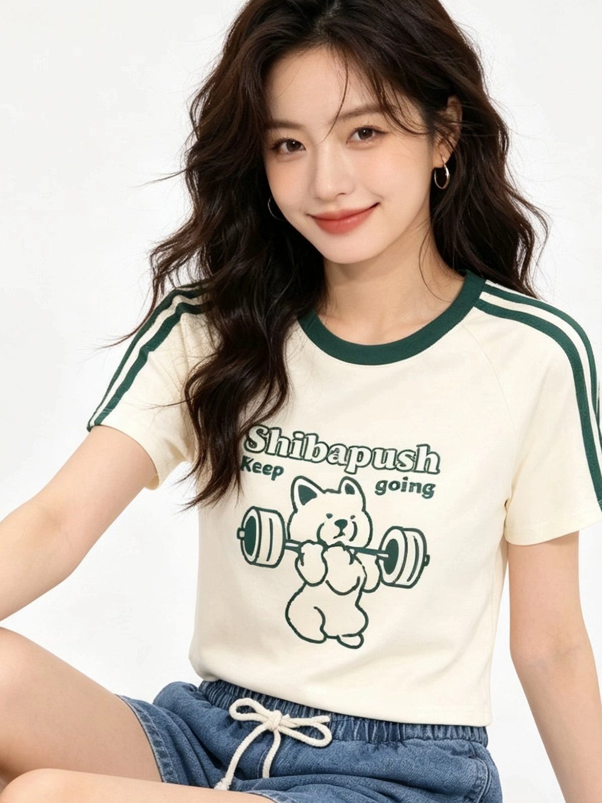 CARMEN, Raglen Tee - 8f6-offwhite
