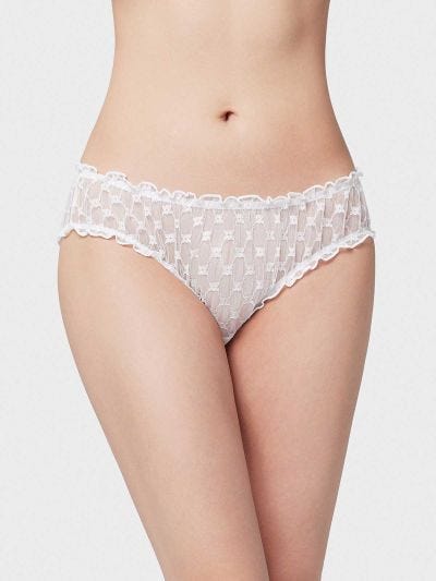 YOR SOLID, Floral Mesh Hipster Panty